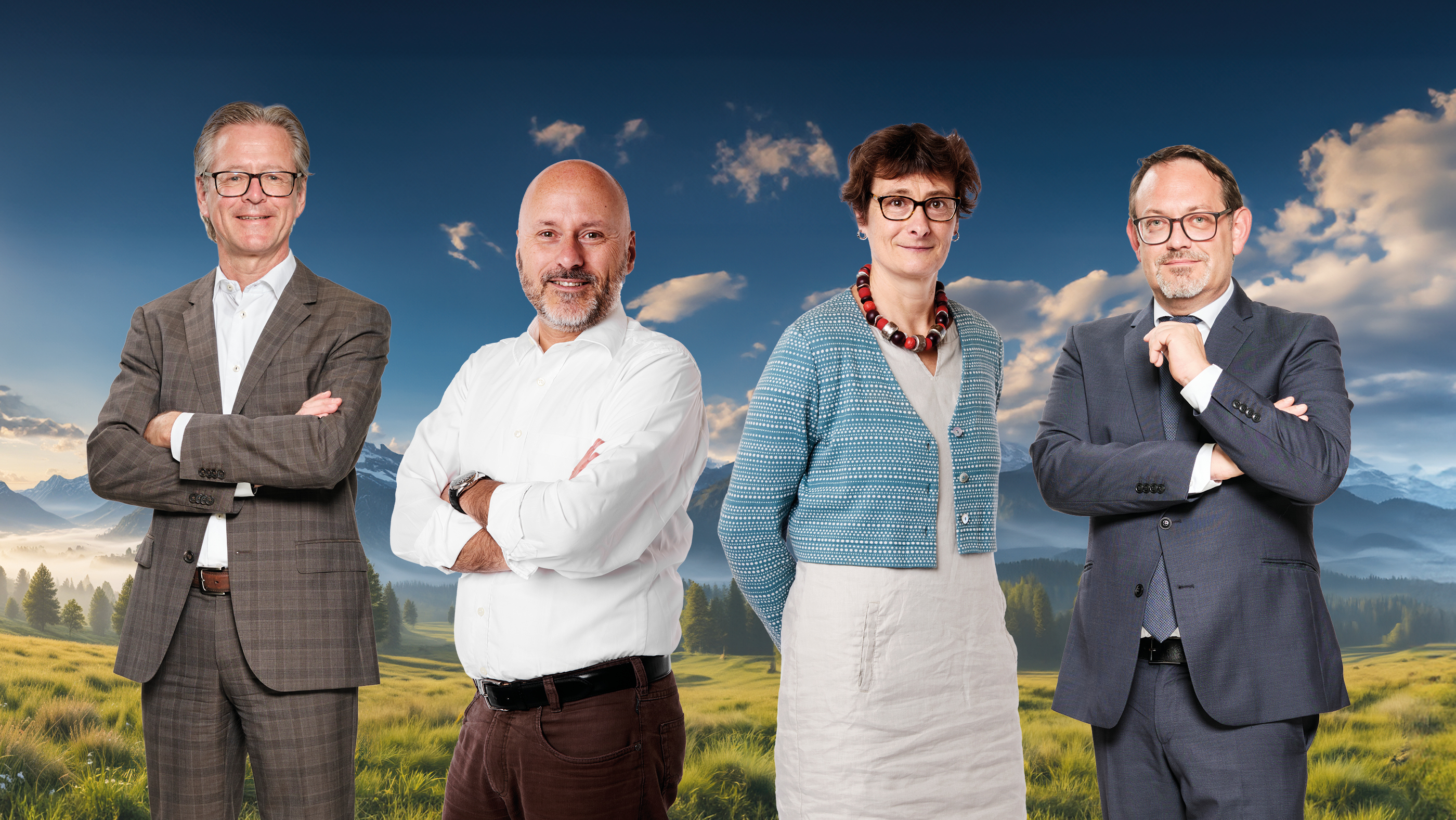 Die vier Mitglieder der Geschäftsleitung von Pro Senectute Schweiz.